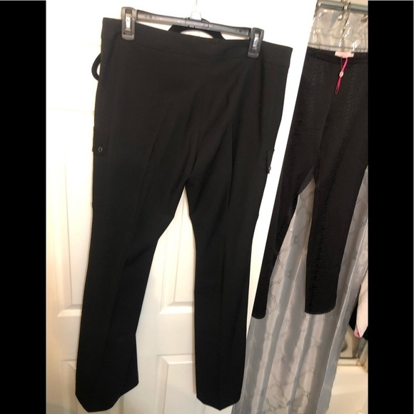 ABSOLU PARIS Size 12 Black wide leg Pants made in France size 44 dressy - Picture 8 of 8